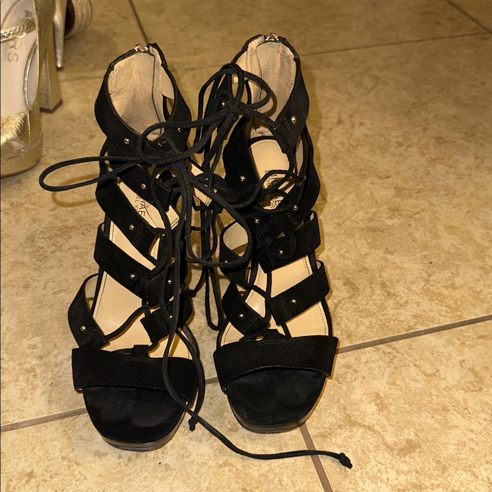 Michael Kors Sofia Platform Suede Black Heel - image 3